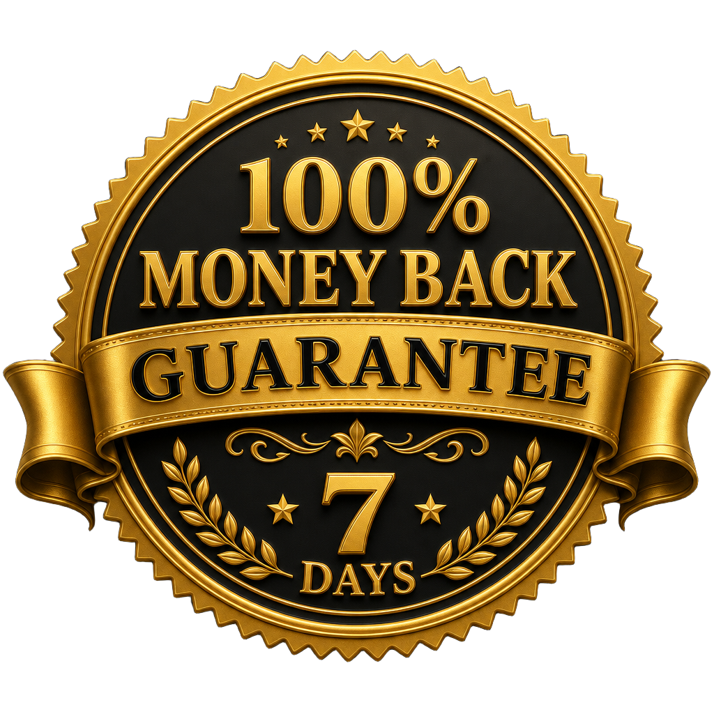 100% Money Back Guarantee Badge